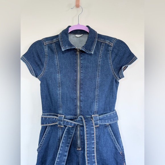 Abercrombie Kids Denim Short Sleeve Jumpsuit One Piece Size 11/12 - Picture 3 of 4